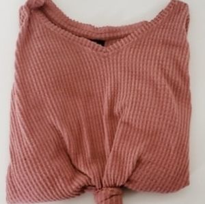 mauve v-neck sweater